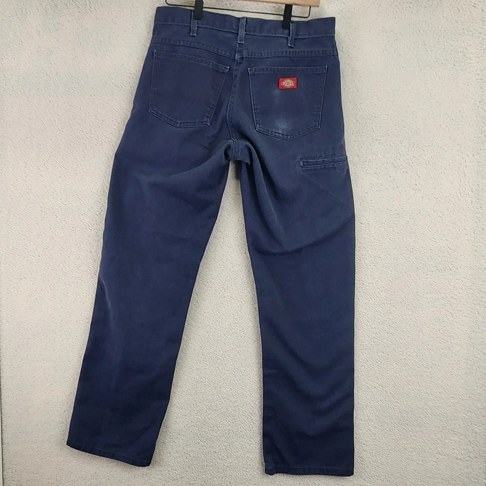 Dickies Men Regular Fit Dark‎ Wash Work Pants Size 32x32 Utility Pockets